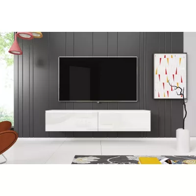 CERIEE 140 TV asztal - fehér, fényes fehér