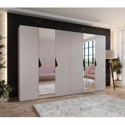 Elegáns tükrös szekrény 300 cm AMARIS 2 - kasmír / fekete fogantyúk