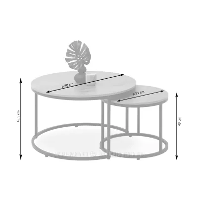 JACEK dohányzóasztal szett - dió / fekete