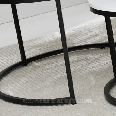 JACEK dohányzóasztal szett - fehér / fekete