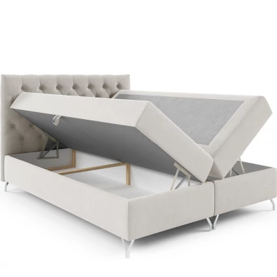 SHANNON boxspring ágy - 180x200, zöld + INGYENES topper