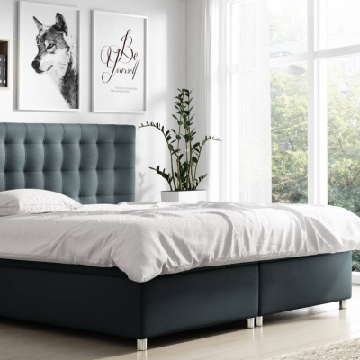 Diana nagy kárpitozott ágy szürke 200 + ingyenes topper
