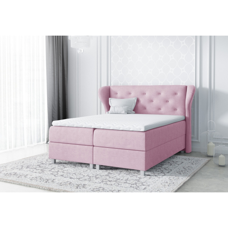Eveli kárpitozott ágy rózsaszín 120 + ingyenes topper
