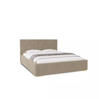Kárpitozott franciaágy 160x200 tárolóhellyel DANVILLE 2 - latte