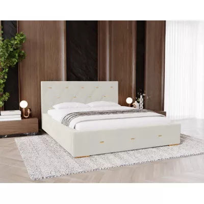 Kárpitozott franciaágy 180x200 tárolóhellyel DANVILLE 2 - fehér