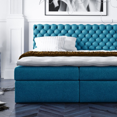 Giulio stílusos kontinentális ágy kék 180 + ingyenes topper