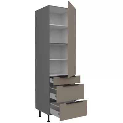 LUNARA fiókos élelmiszerszekrény - szélesség 60 cm, sötét bézs / antracit