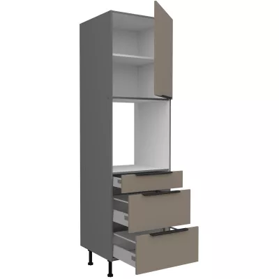 Beépített sütőszekrény fiókokkal LUNARA - szélesség 60 cm, sötét bézs / antracit