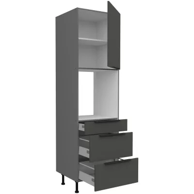 Beépített sütőszekrény fiókokkal LUNARA - szélesség 60 cm, grafit / antracit