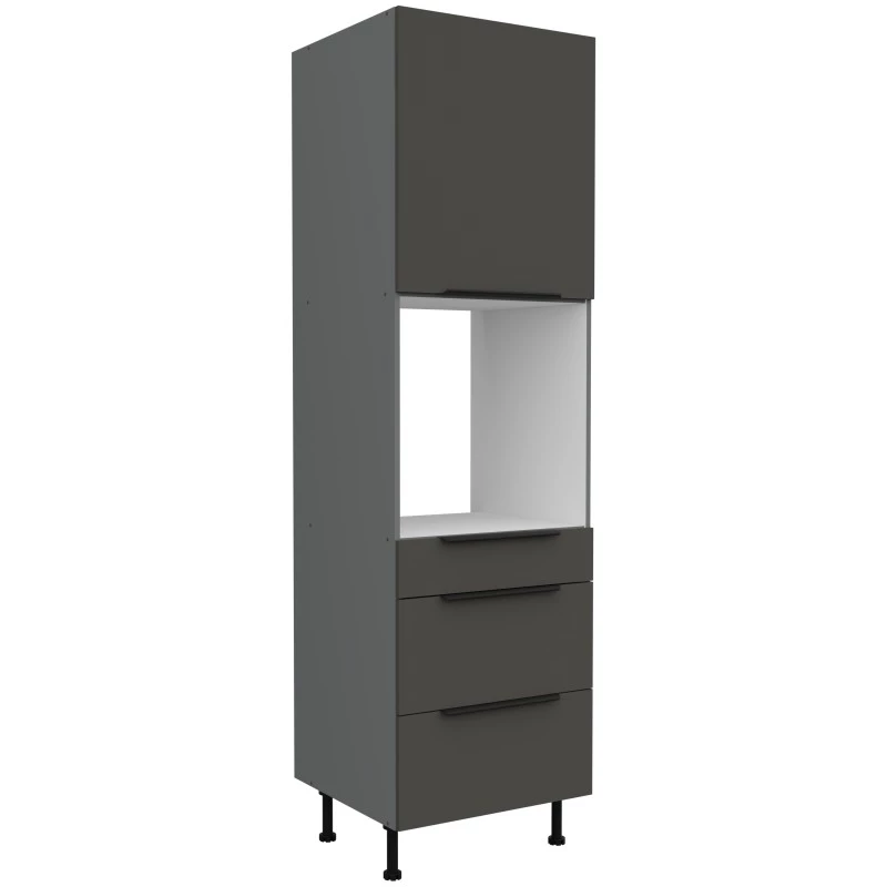 Beépített sütőszekrény fiókokkal LUNARA - szélesség 60 cm, grafit / antracit