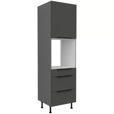 Beépített sütőszekrény fiókokkal LUNARA - szélesség 60 cm, grafit / antracit