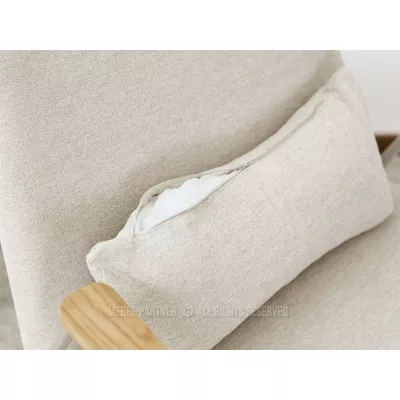 ENDER kárpitozott fotel - bézs / tölgy
