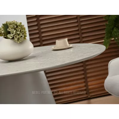DONIS kerek étkezőasztal 120 cm - szürke márvány / szürke