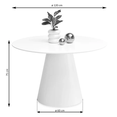 DONIS kerek étkezőasztal 120 cm - szürke márvány / szürke