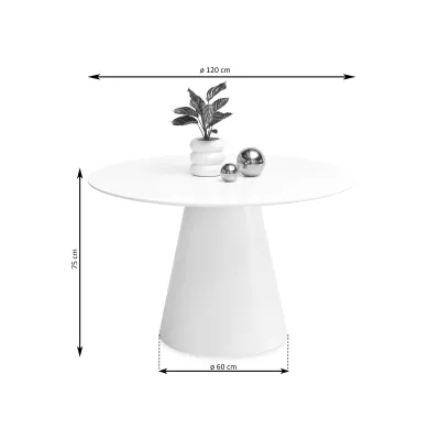 DONIS kerek étkezőasztal 120 cm - szürke márvány / szürke