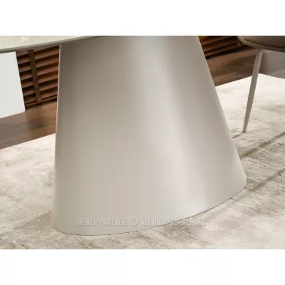 Ovális étkezőasztal 160x90 cm ELIAM - szürke márvány / szürke