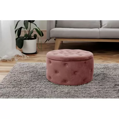 SELMIRA kerek szék tárolóhellyel - rózsaszín