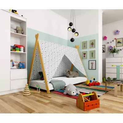 Gyerekágy ház 80x160 ESMORIA - fehér / barna