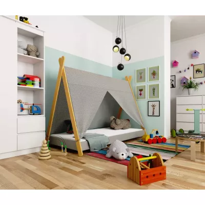 Gyerekágy ház 80x180 ESMORIA - szürke / barna