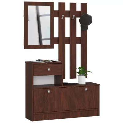 SIRIEL előszobai fal tükörrel - wenge