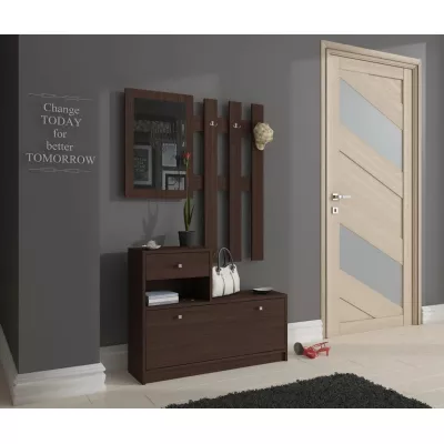 SIRIEL előszobai fal tükörrel - wenge