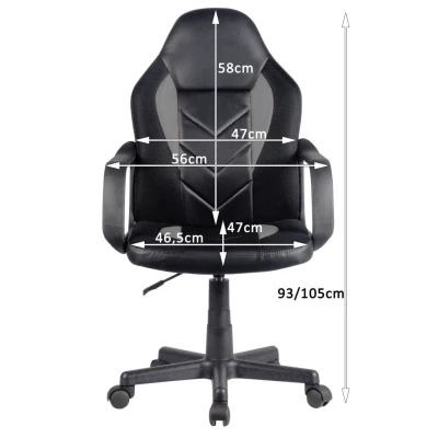 NALEIRA gyerek gamer szék - fekete / kék