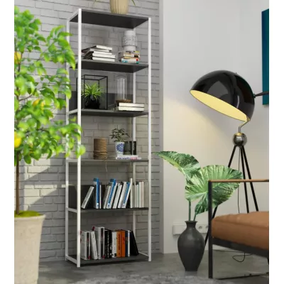 Fém polctartó 60 cm TOMIRAN - fehér / szürke