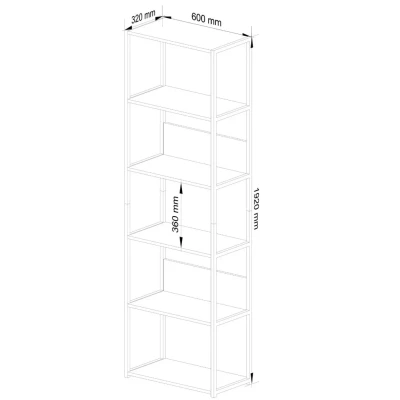 Fém polctartó 60 cm DERIVAL - fekete