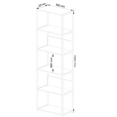 Fém polctartó 60 cm DERIVAL - fekete