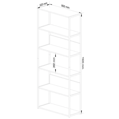 Fém polctartó 80 cm DERIVAL - fekete