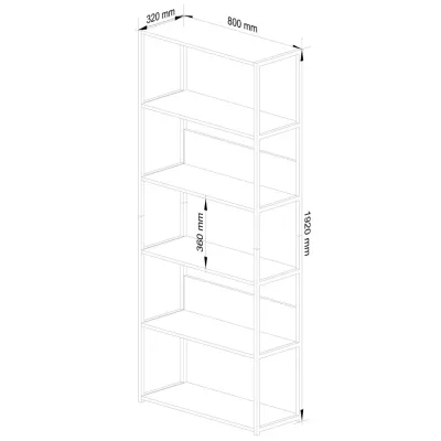 Fém polctartó 80 cm DERIVAL - fekete