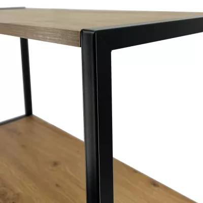 Fém polctartó 80 cm DERIVAL - fekete / artisan tölgy