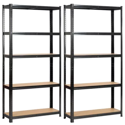Fém polckészlet otthonra 90 cm QARIAN - fekete