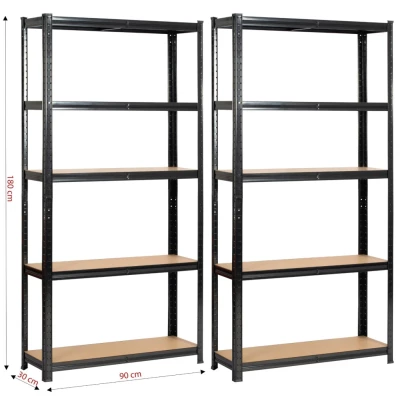 Fém polckészlet otthonra 90 cm QARIAN - fekete