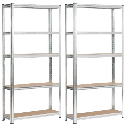 Fém polckészlet otthonra 90 cm QARIAN - ezüst