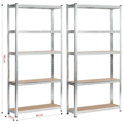 Fém polckészlet otthonra 90 cm QARIAN - ezüst