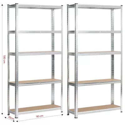Fém polckészlet otthonra 90 cm QARIAN - ezüst