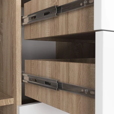 SAVRILA kombinált fiókos komód - sonoma tölgy / fehér