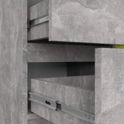 Fiókos komód fiókokkal és ajtókkal CIELA - beton