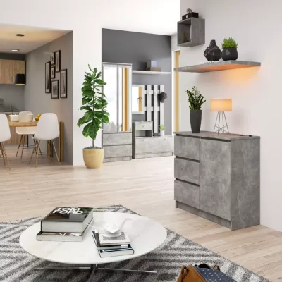 Fiókos komód fiókokkal és ajtókkal CIELA - beton