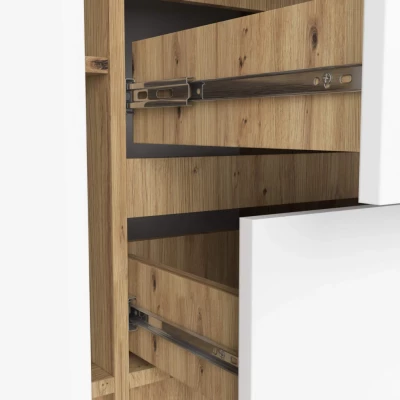 Kombinált fiókos szekrény JUNIPER - artisan tölgy / fehér