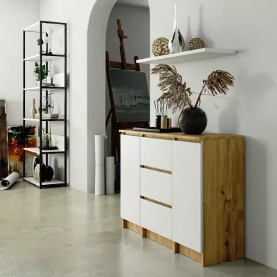 Kombinált fiókos szekrény JUNIPER - artisan tölgy / fehér