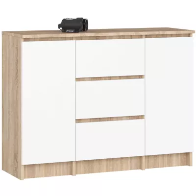 Kombinált fiókos komód JUNIPER - sonoma tölgy / fehér