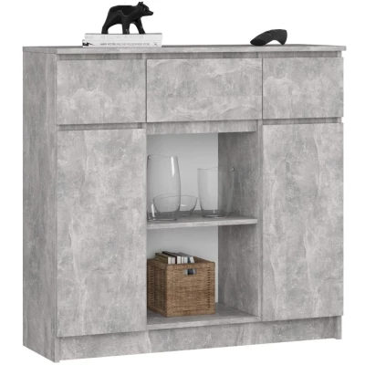 Fiókos komód fiókokkal és ajtókkal JUNIPER - beton