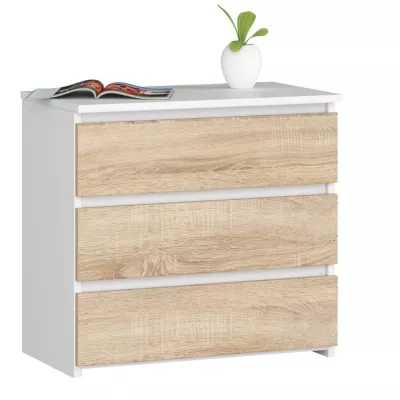 Nagy éjjeliszekrény VALESTRA - fehér / sonoma tölgy