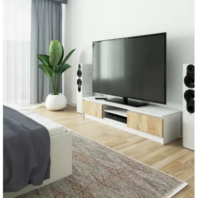 TV állvány YMARIN - fehér / sonoma tölgy