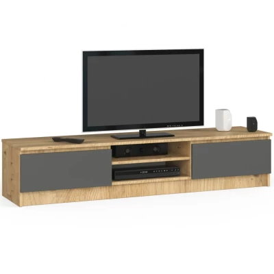 TV szekrény YMARIN - artisan tölgy / szürke