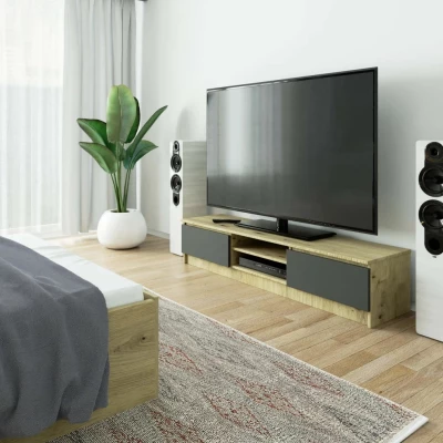 TV szekrény YMARIN - artisan tölgy / szürke