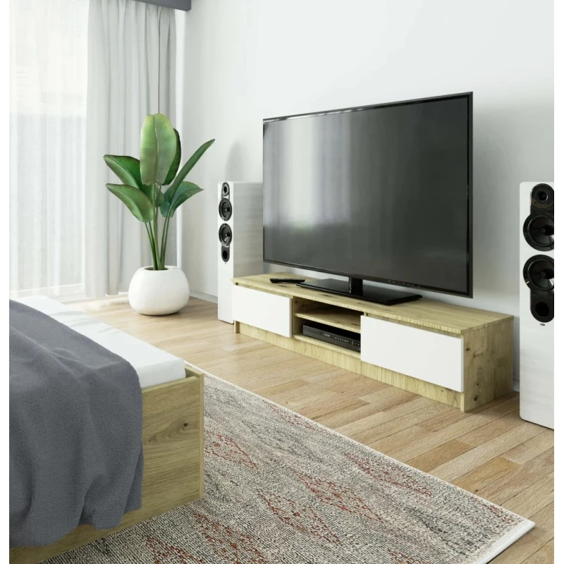 TV állvány YMARIN - artisan tölgy / fehér