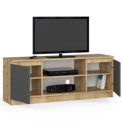 TV állvány ajtókkal YMARIN - artisan tölgy / szürke
